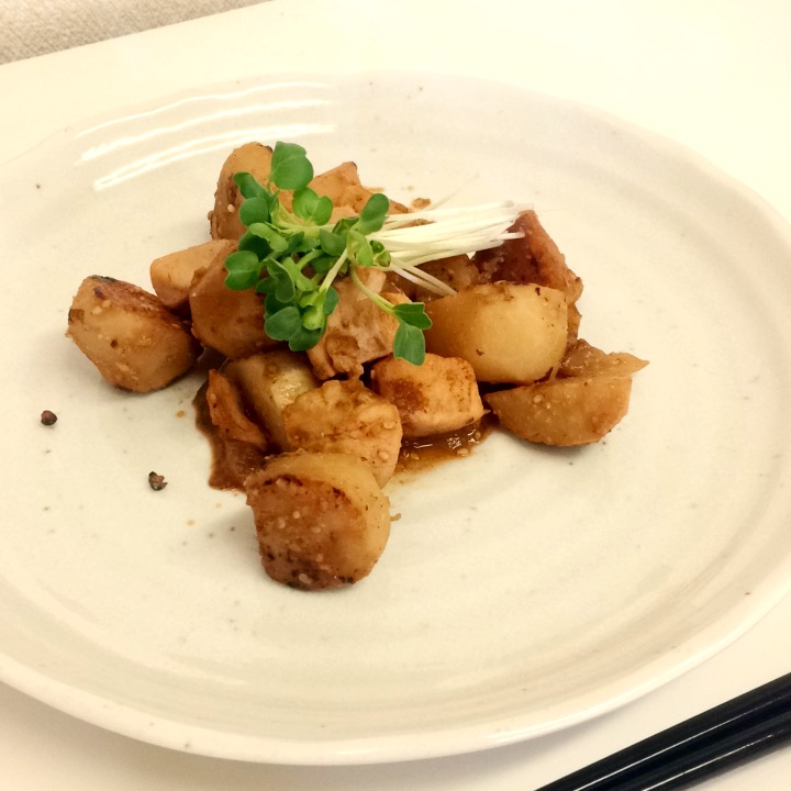 里芋と鶏肉の簡単味噌ごま炒め 完成